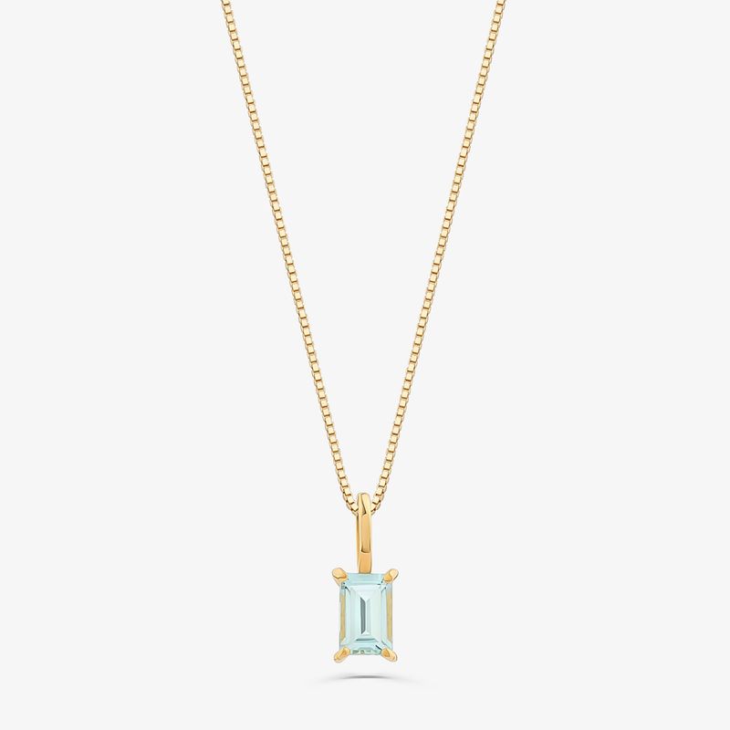 Pingente com Topázio Azul em Ouro Amarelo 18k