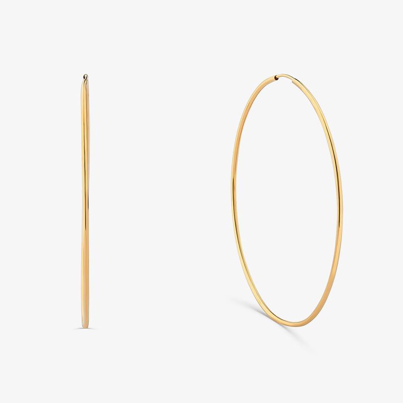 Brinco Argola Fio Redondo em Ouro Amarelo 18k – 50mm