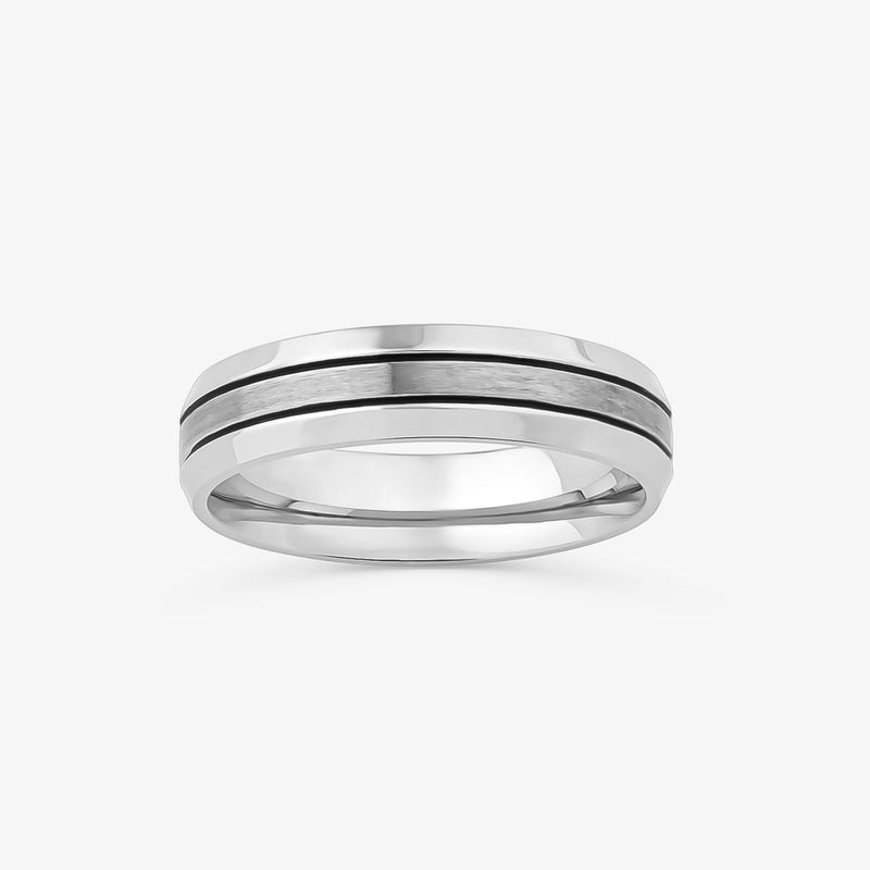 Anel Masculino Linha Dupla em Aço