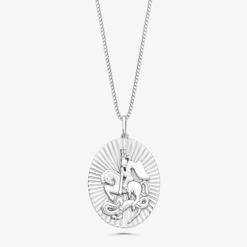 Pingente São Jorge com Topázio em Prata 925