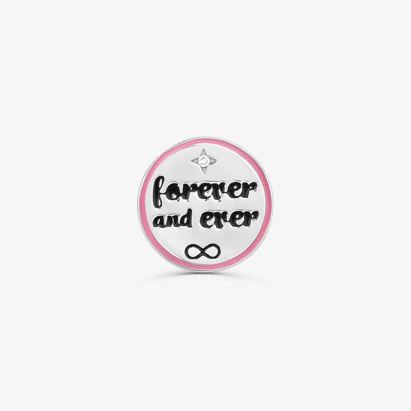 Charm Best Friends Forever Cravejado em Prata 925