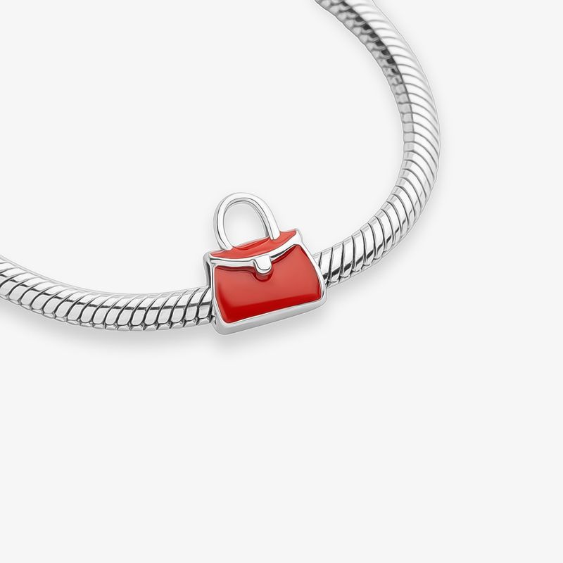 Charm Bolsa Vermelha em Prata 925