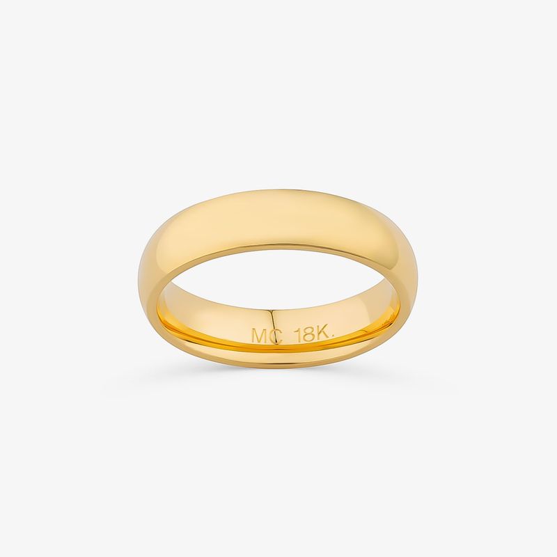 Aliança Anatômica em Ouro Amarelo 18k – 5 mm