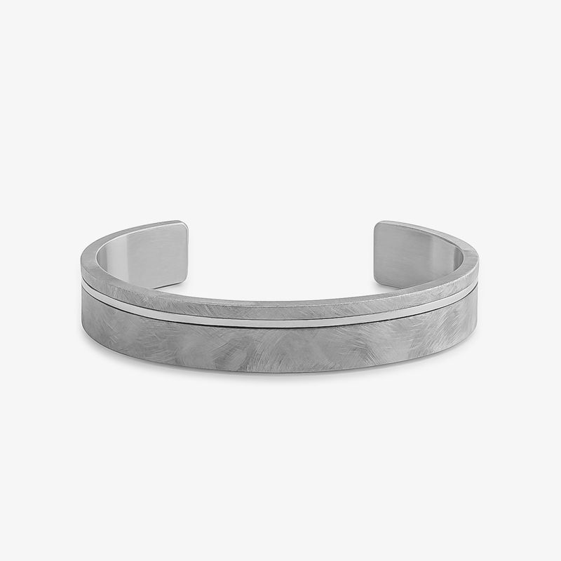 Pulseira Masculina Rígida Fosca em Aço – 19 cm