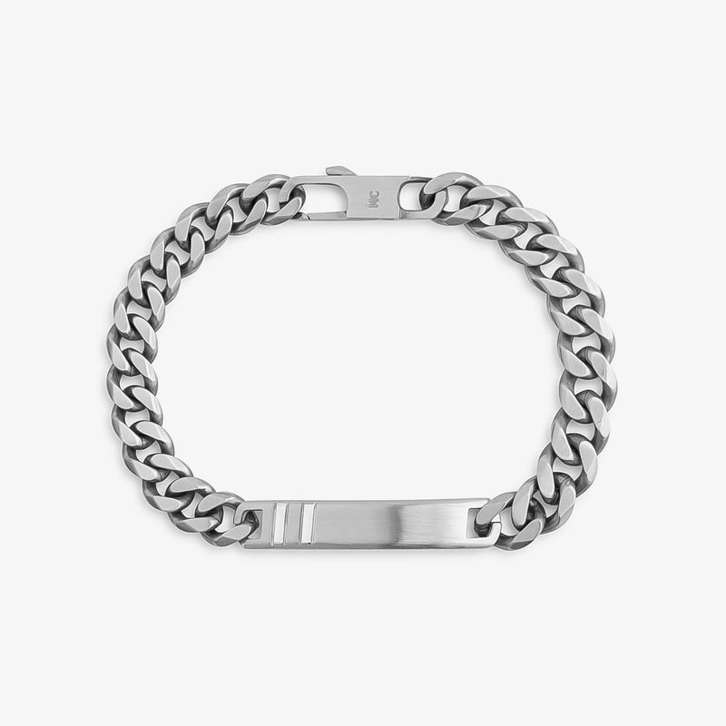 Pulseira Masculina Placa Fosca em Aço – 20 cm