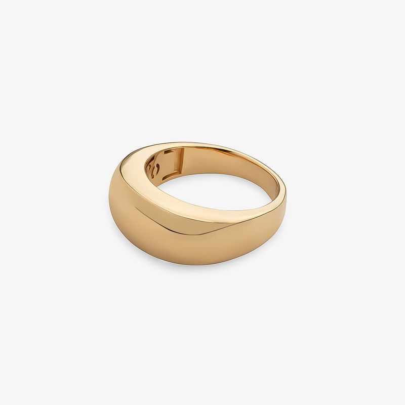Anel Arredondado Cosmopolitan em Prata 925 com Banho de Ouro Amarelo 18K