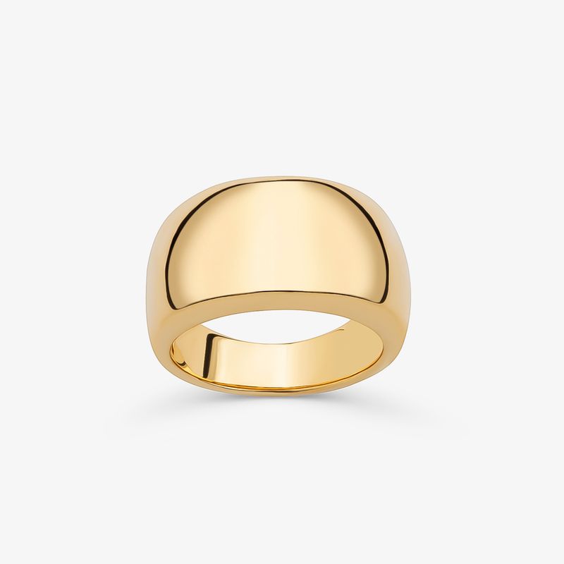 Anel Arredondado Chevallier em Prata 925 com Banho de Ouro Amarelo 18k