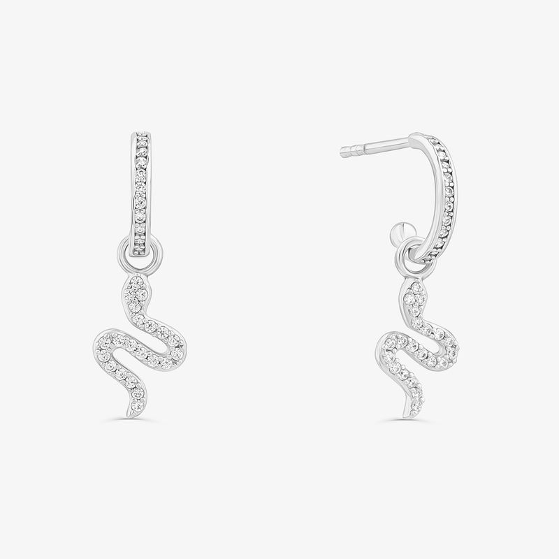 Argola Cobra Cravejada em Prata 925