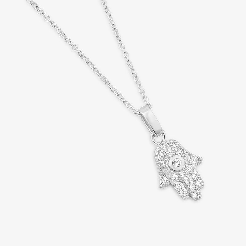 Colar Hamsa Cravejado em Prata 925