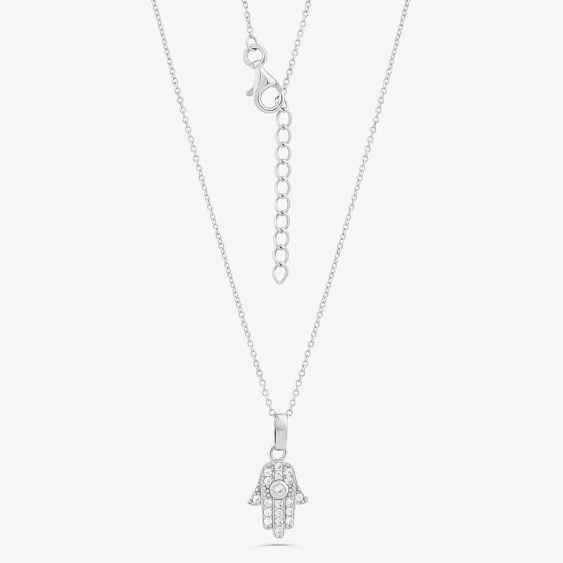 Colar Hamsa Cravejado em Prata 925