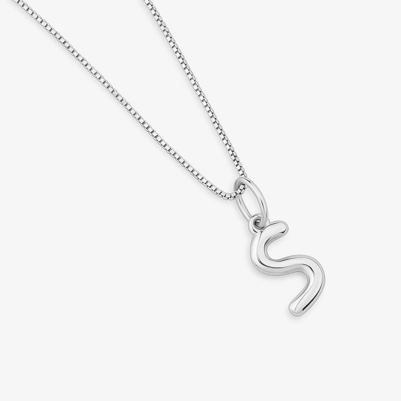 Pingente Letra S Alfabeto em Ouro Branco 18k