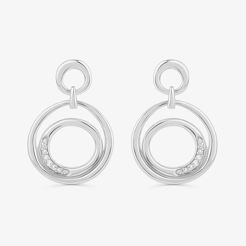 Brinco Círculos Orgânico com Topázio em Prata 925