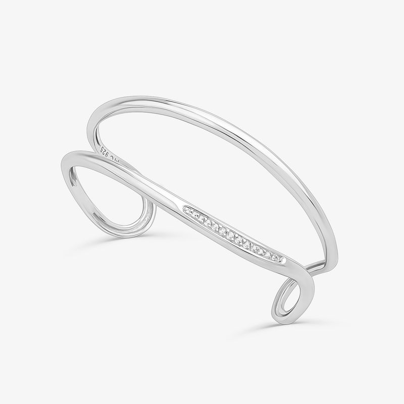 Pulseira Rígida Orgânica com Topázio em Prata 925 – 16 cm