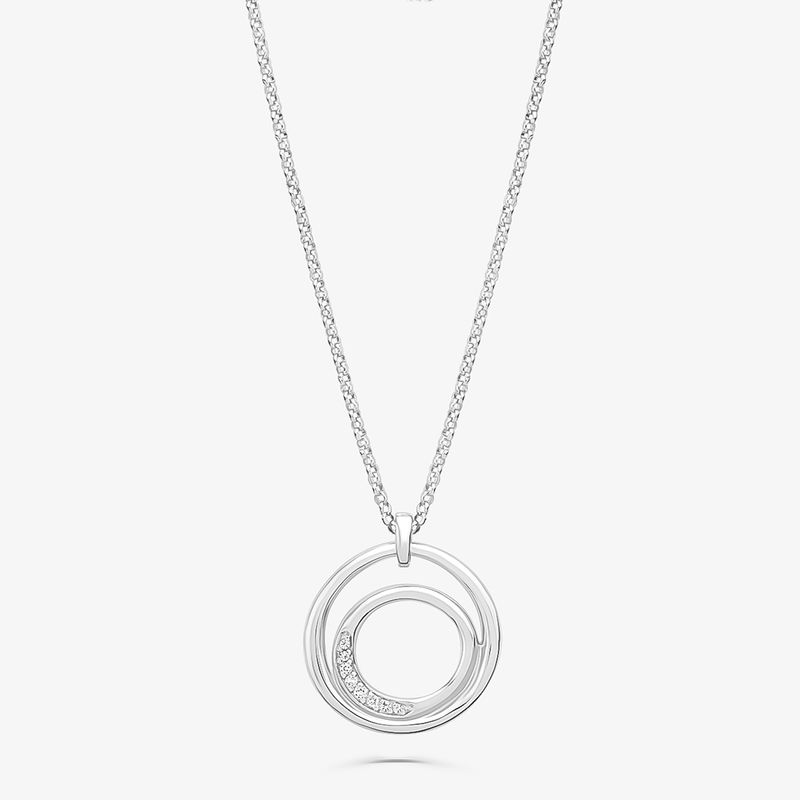 Colar Círculos Orgânico com Topázio em Prata 925