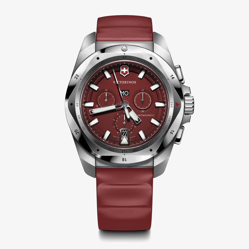 Relógio Victorinox Masculino I.N.O.X. CHRONO em Borracha Vermelha 241986