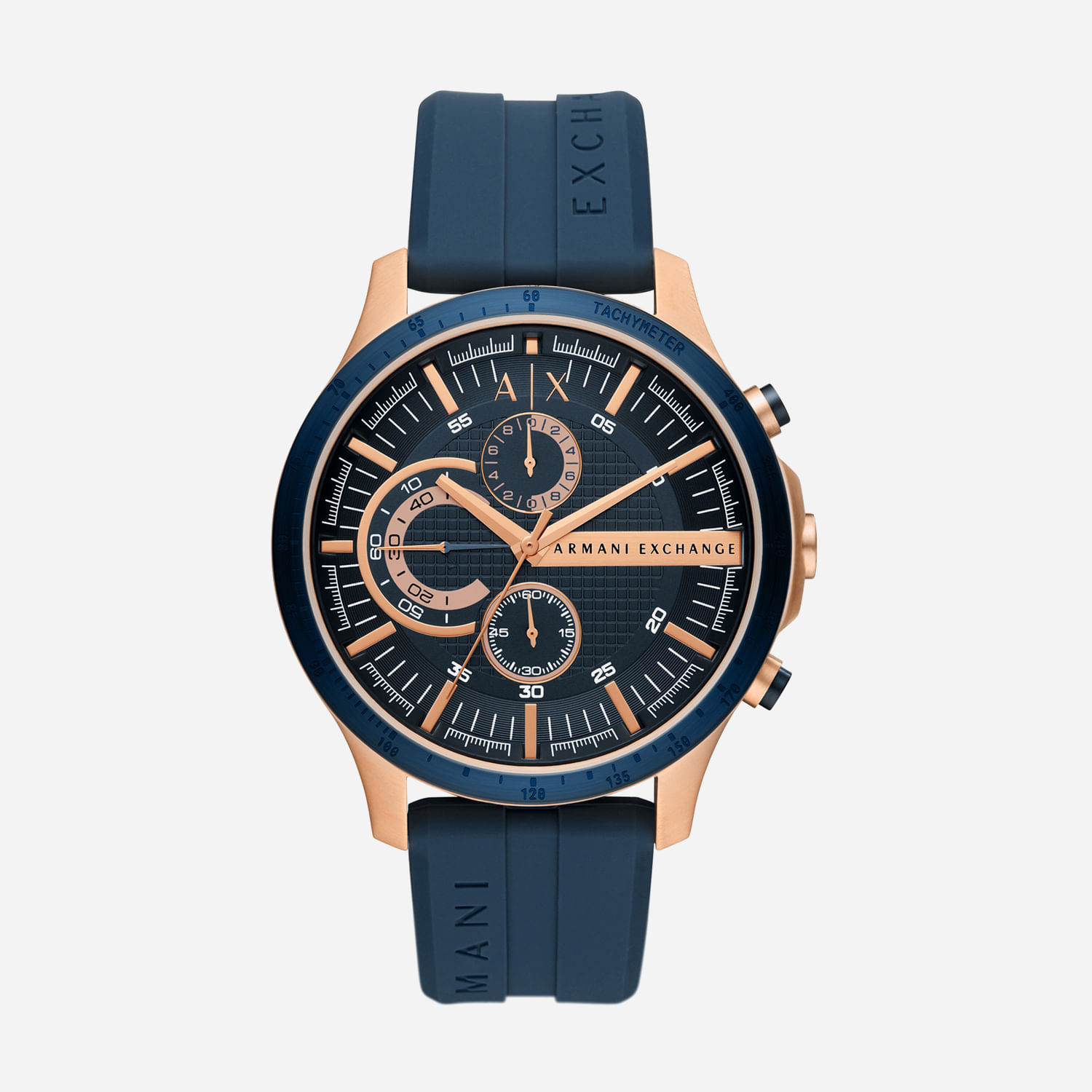 Relógio Armani Exchange Cronógrafo Masculino em Aço Rosé e Silicone AX2440B1