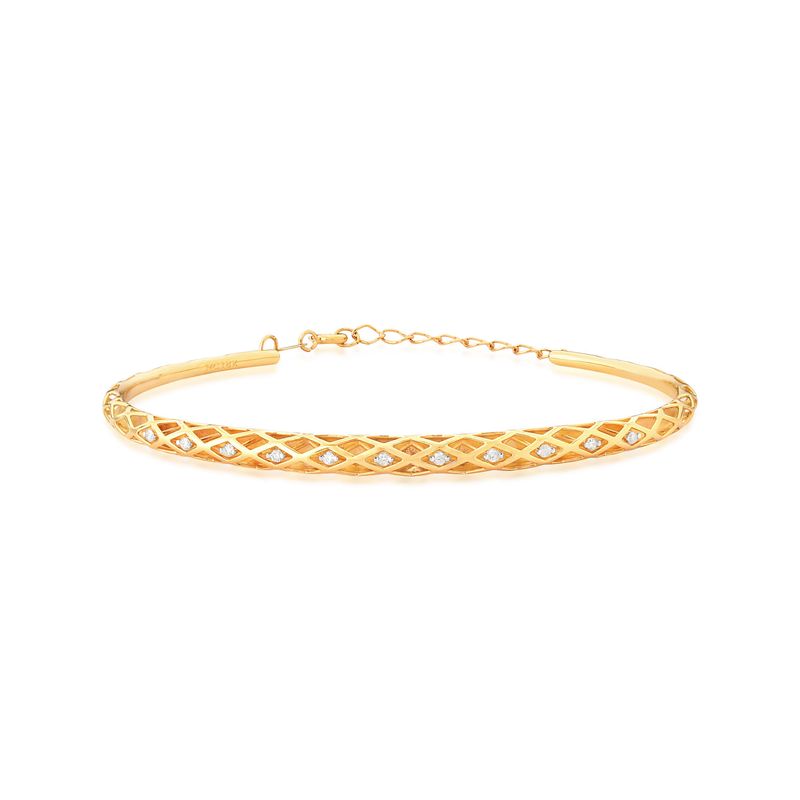 Pulseira Rígida com Diamantes em Ouro Amarelo 18k – 17 cm