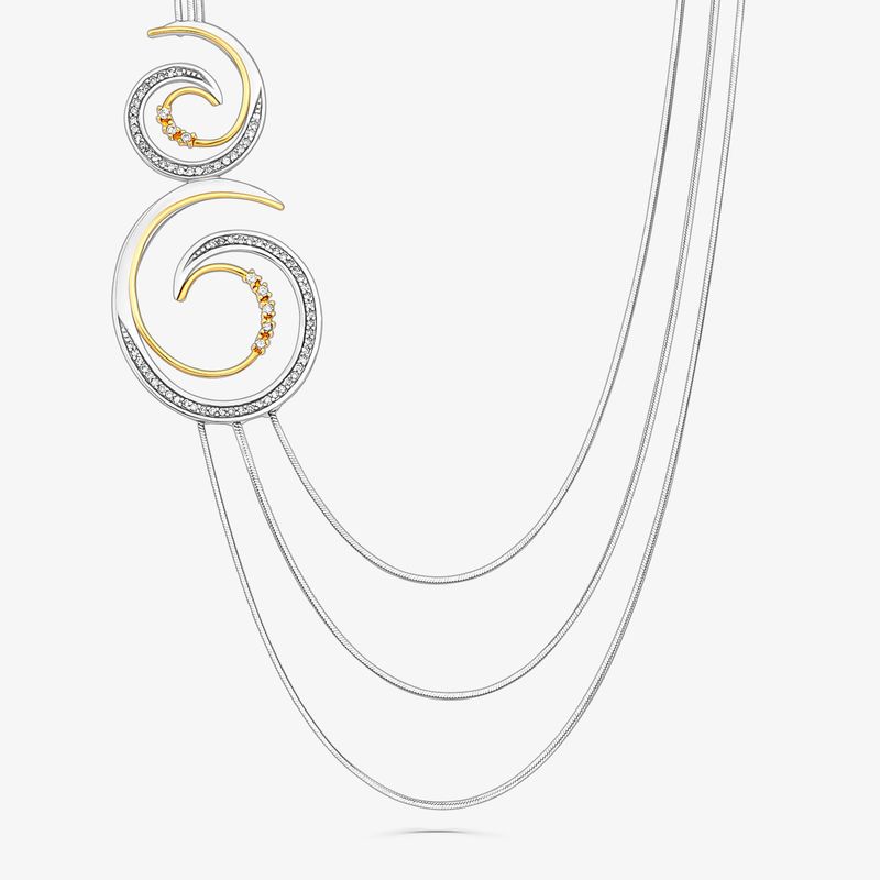 Colar em Ouro Amarelo E Branco com Diamantes