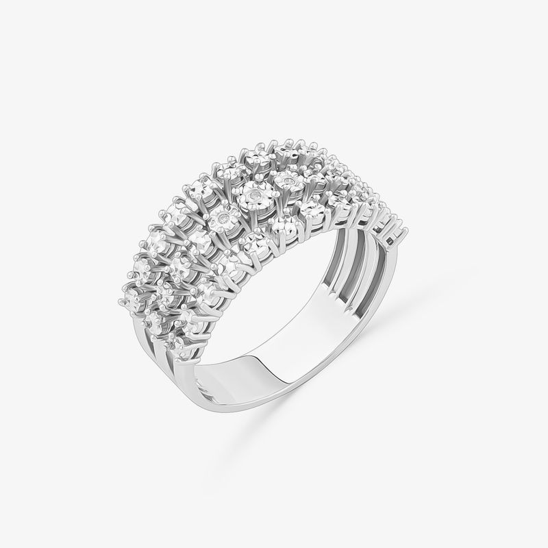 Anel Maxi Brilhar em Ouro Branco 18k com Diamantes