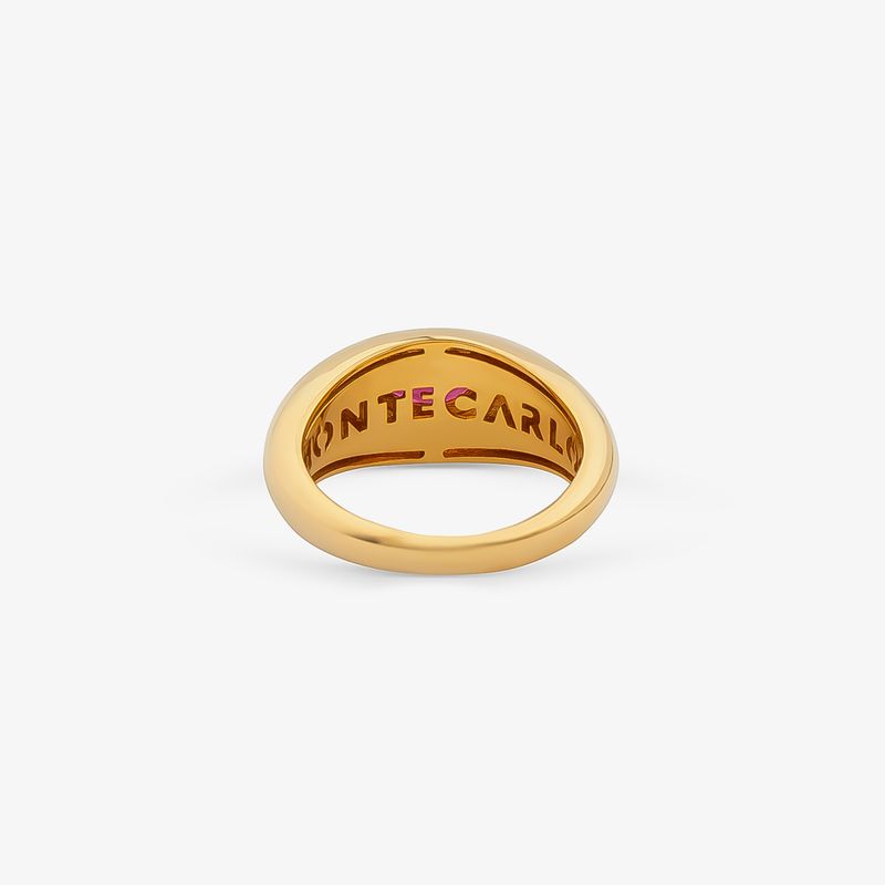 Anel com Rodolita em Prata com Banho de Ouro Amarelo 18K