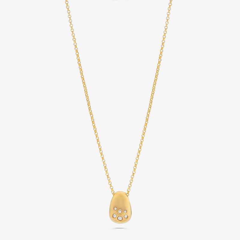 Colar com Topázio em Prata 925 com Banho de Ouro Amarelo 18k