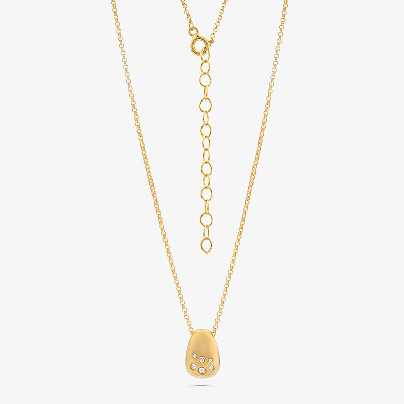 Colar Astral em Prata 925 com Banho de Ouro Amarelo 18k e Topázio - 45 cm