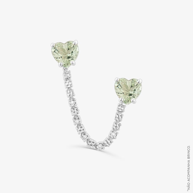 Extensor de Brinco Brilhar em Ouro Branco 18k com Diamantes
