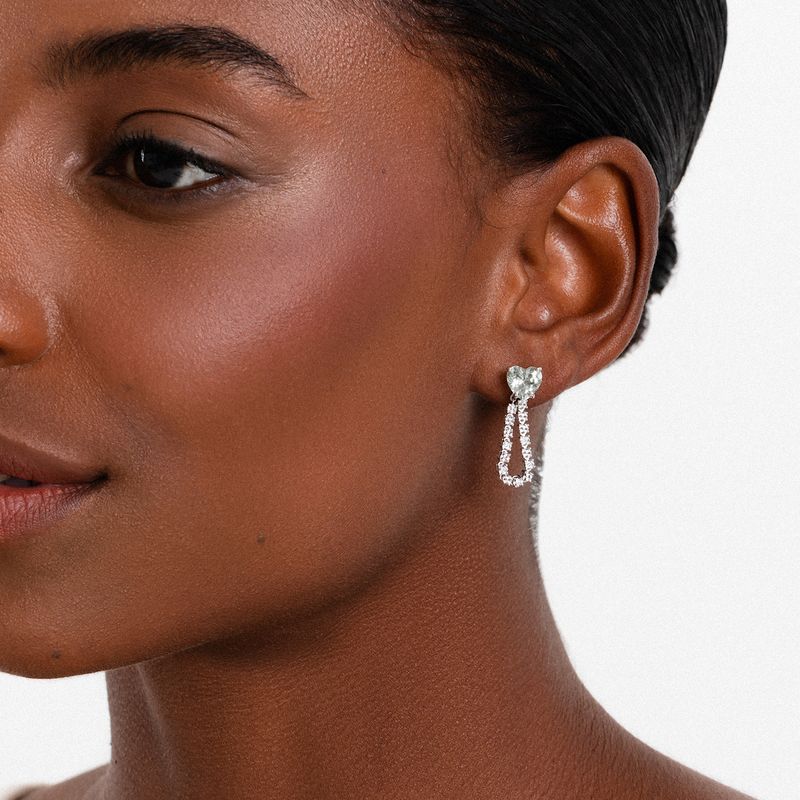 Extensor de Brinco Brilhar em Ouro Branco 18k com Diamantes