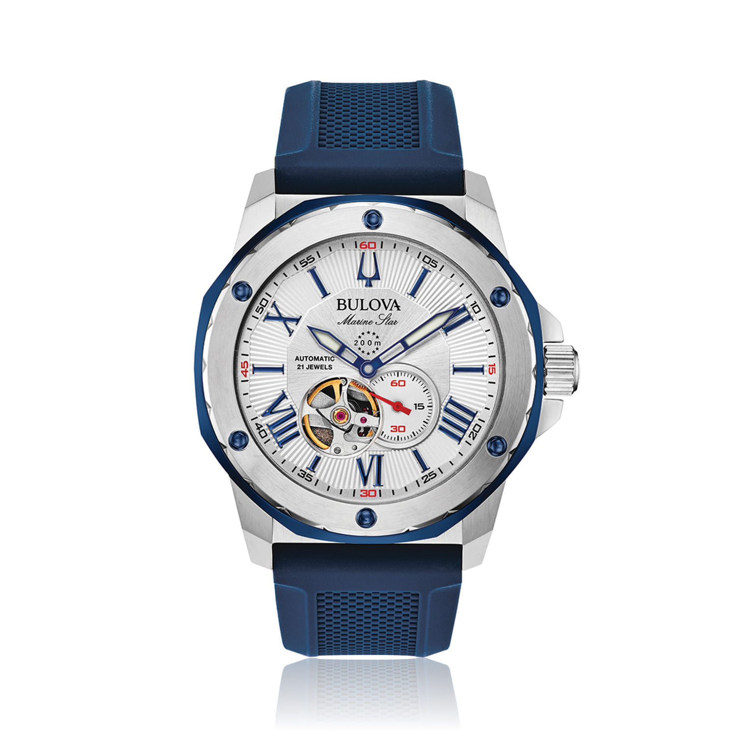 Relógio Bulova Marine Star com Pulseira de Silicone 98A225N