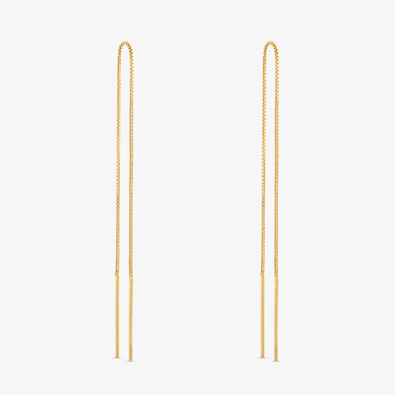 Brinco Longo Elementos em Prata 925 com Banho de Ouro Amarelo 18K