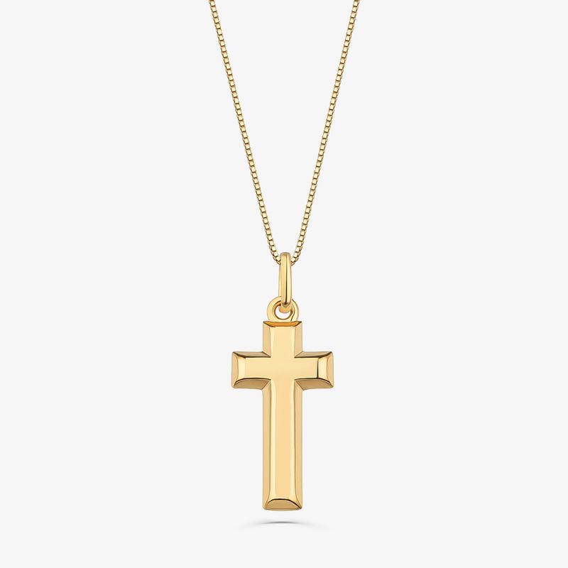 Pingente Crucifixo em Prata 925 com banho de Ouro Amarelo 18k