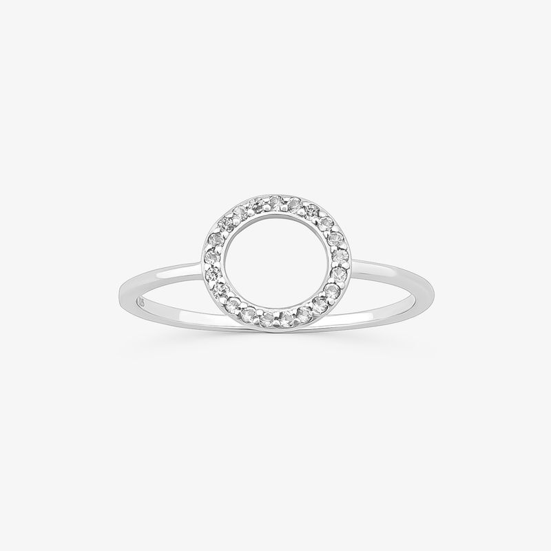 Anel Cravejado em Prata 925