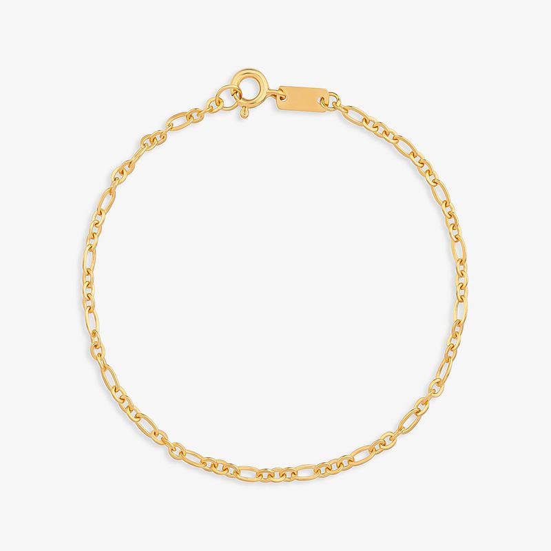Pulseira Malha Elos em Prata 925 com Banho de Ouro Amarelo 18k – 23 cm