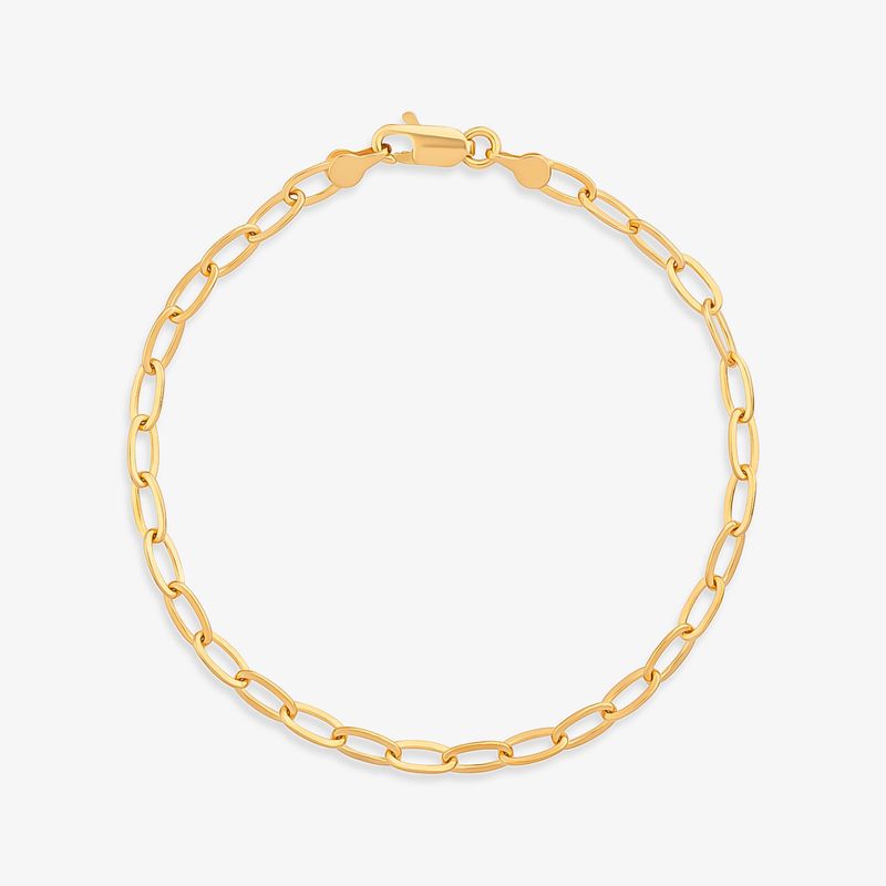 Pulseira Malha Elos em Prata 925 com Banho de Ouro Amarelo 18k – 23 cm