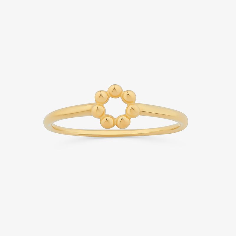 Anel Círculo em Prata 925 com Banho de Ouro Amarelo 18K