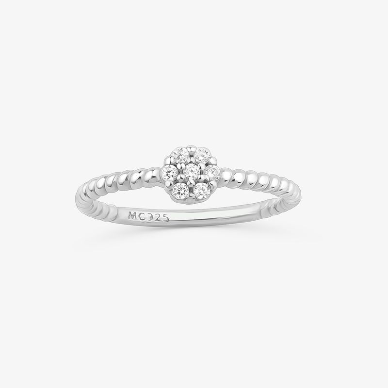 Anel Flor em Prata 925