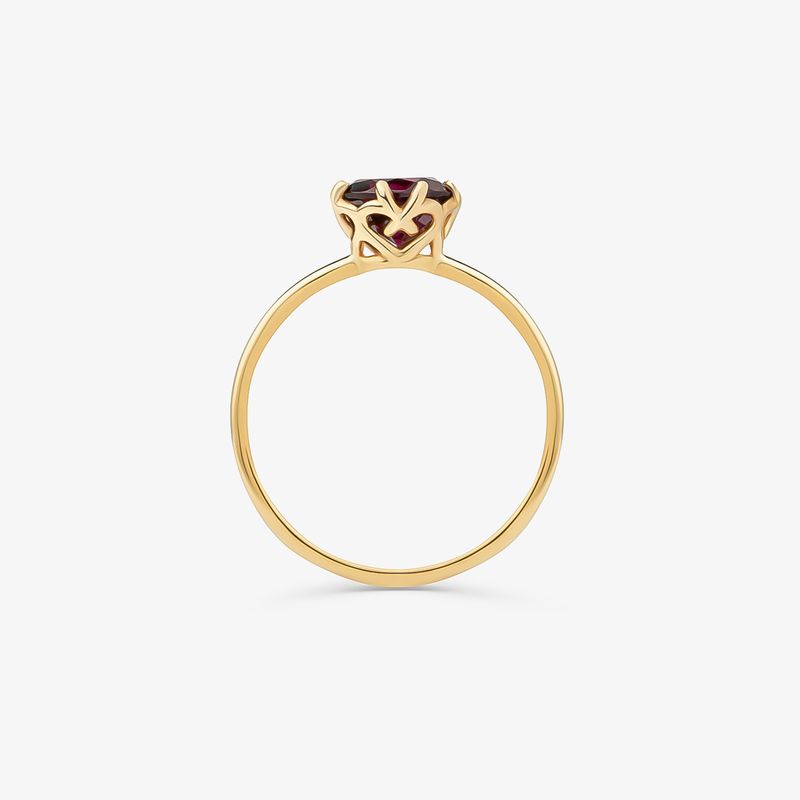 Anel Solitário Love by Monte Carlo em Ouro Amarelo 18k com Rodolita