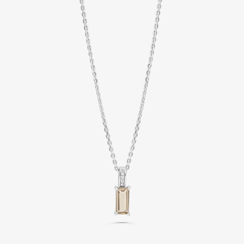 Colar com Quartzo Fumê e Safira em Prata 925