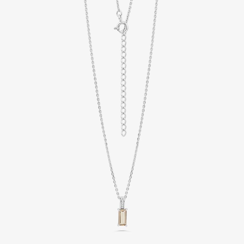 Colar com Quartzo Fumê e Safira em Prata 925