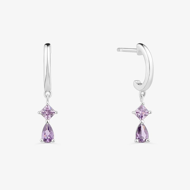 Argola Cravejada em Prata 925