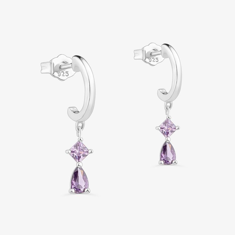 Argola Cravejada em Prata 925