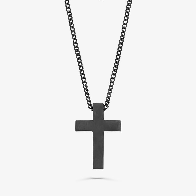 Colar Masculino Crucifixo em Aço Preto