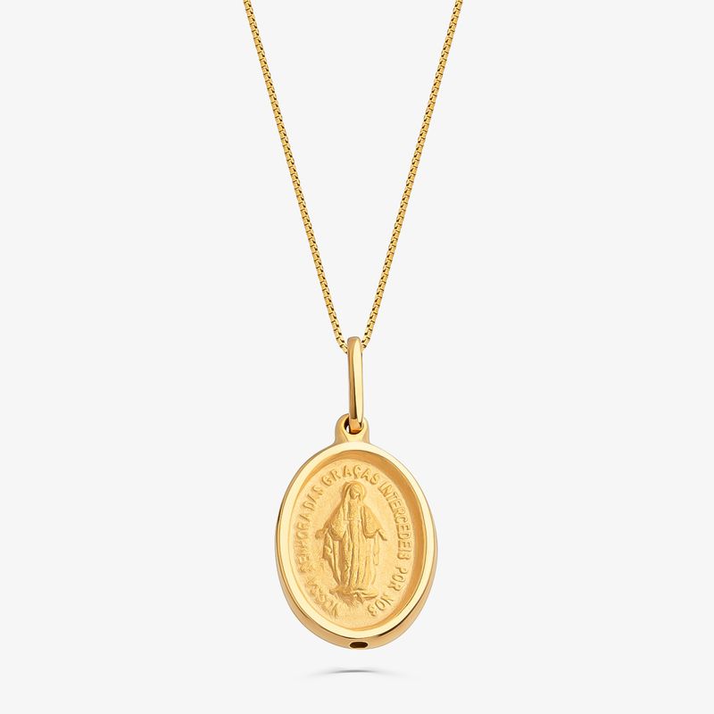 Pingente Nossa Senhora das Graças em Prata 925 com banho de Ouro amarelo 18k