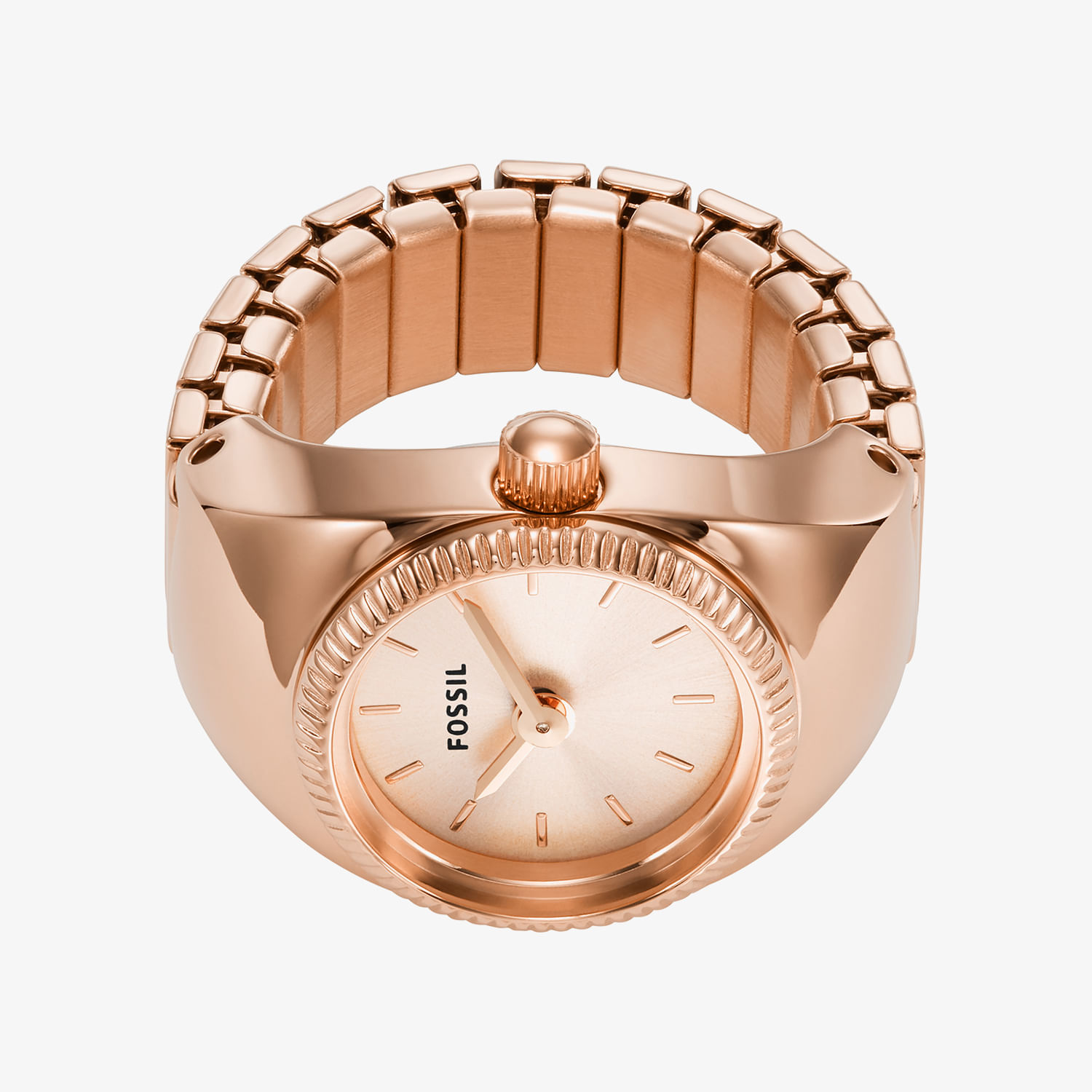 REOです¨̮ )/ Relógio de Dedo Fossil em Aço Rosé ES5247 | MONTE CARLO