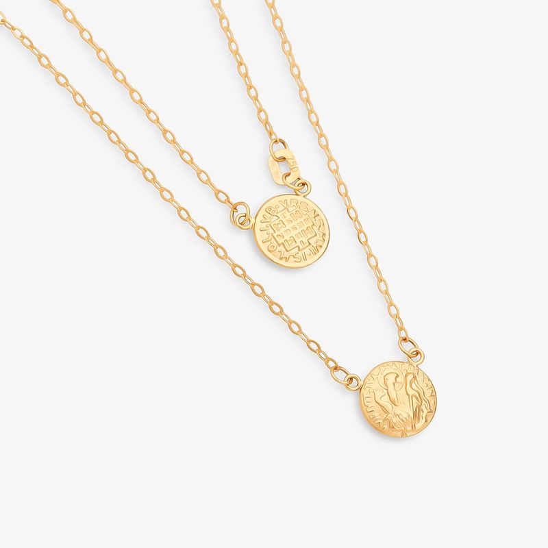 Escapulário São Bento em Ouro Amarelo 18k