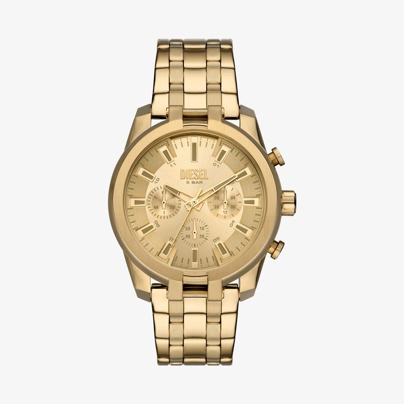 Relógio Diesel Masculino Mini Split em Aço Dourado DZ4623B1