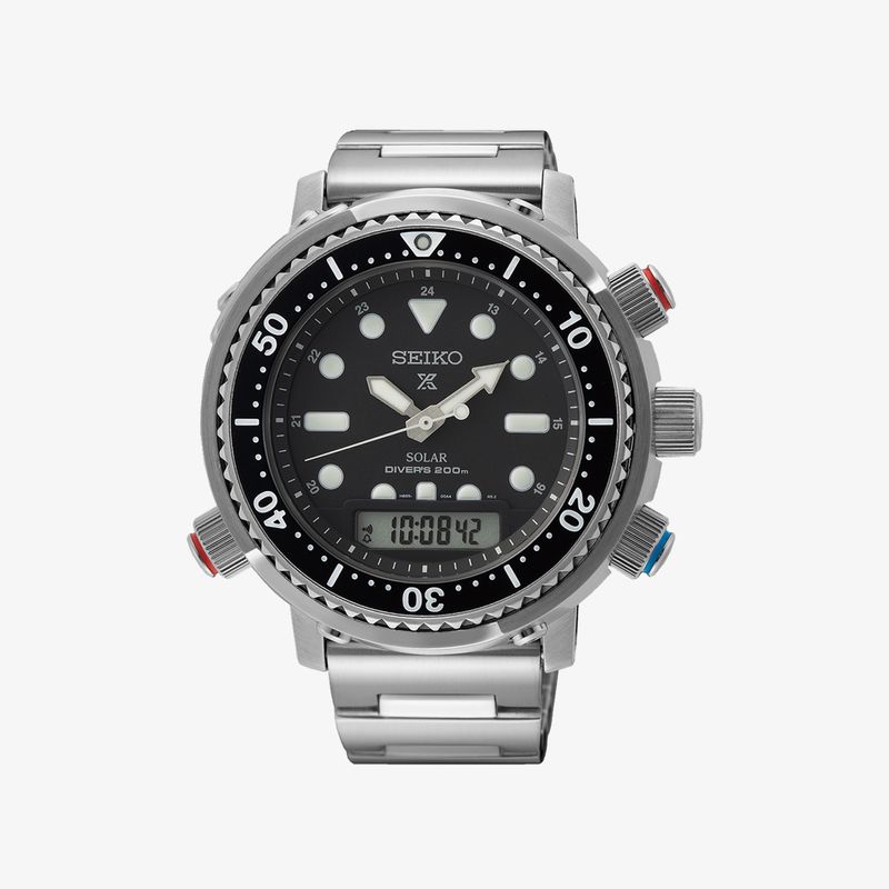 Relógio Seiko Prospex Solar Masculino em Aço Prateado SNJ033P1