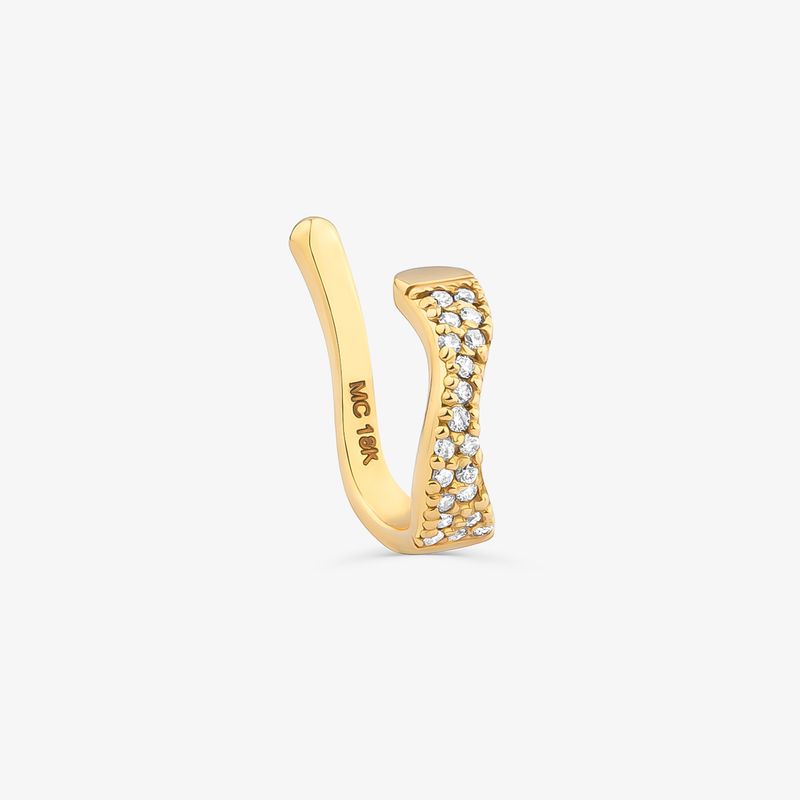 Pingente Curvas Iluminar em Ouro Amarelo 18k com Diamantes