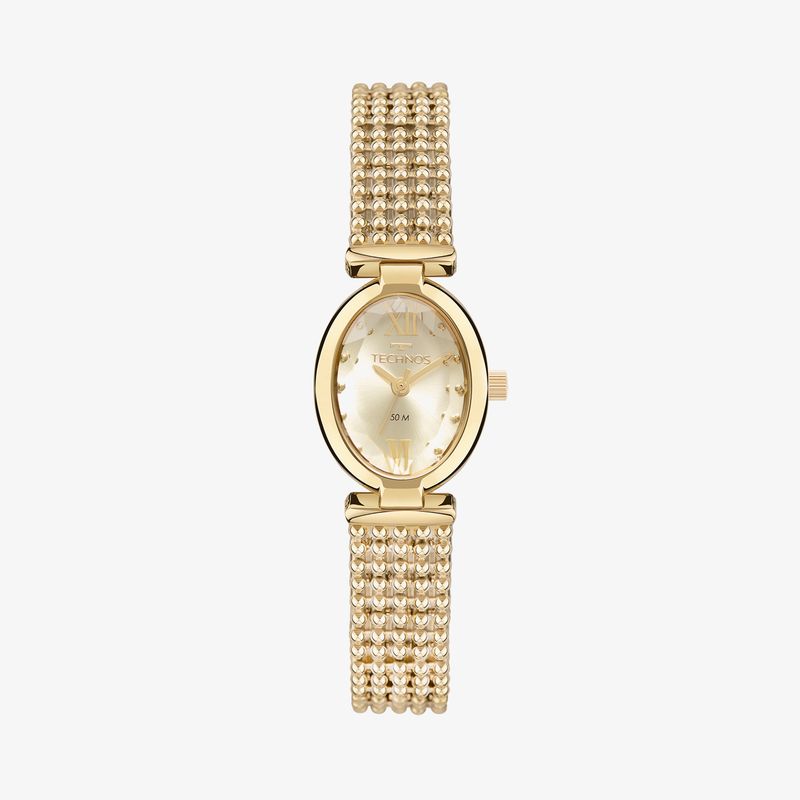 Relógio Technos Feminino Oval em Aço Dourado 2035MZH/1D