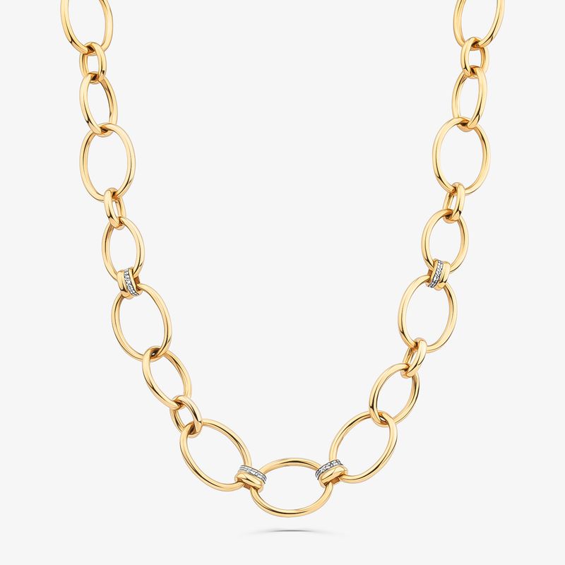 Colar Argolas Ovais com Topázio em Prata 925 com Banho de Ouro Amarelo 18k